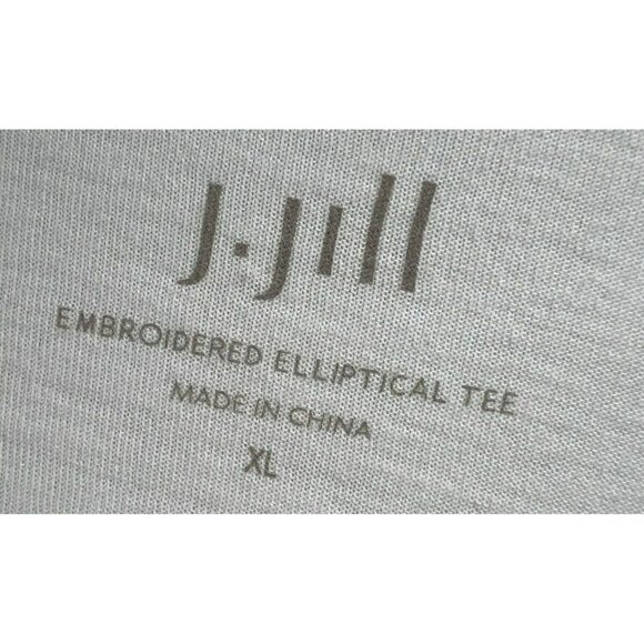 J Jill Embroidered Elliptical Top XL White Solid 3/4 Sleeve Cotton Modal Tunic - Picture 2 of 7